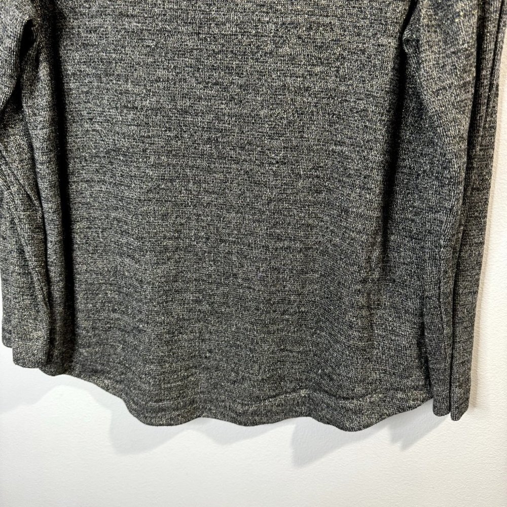 Talbots Cowl Neck Sweater Size XL Extra Large Gray Gold Brown Knit Stretch Shirt - Picture 3 of 9